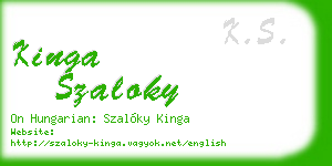 kinga szaloky business card